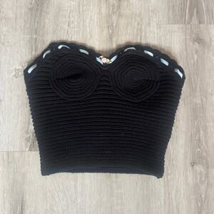 For Love And Lemons Black Knit Top